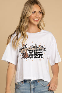 Wild West Cowgirl Crop Graphic Tee