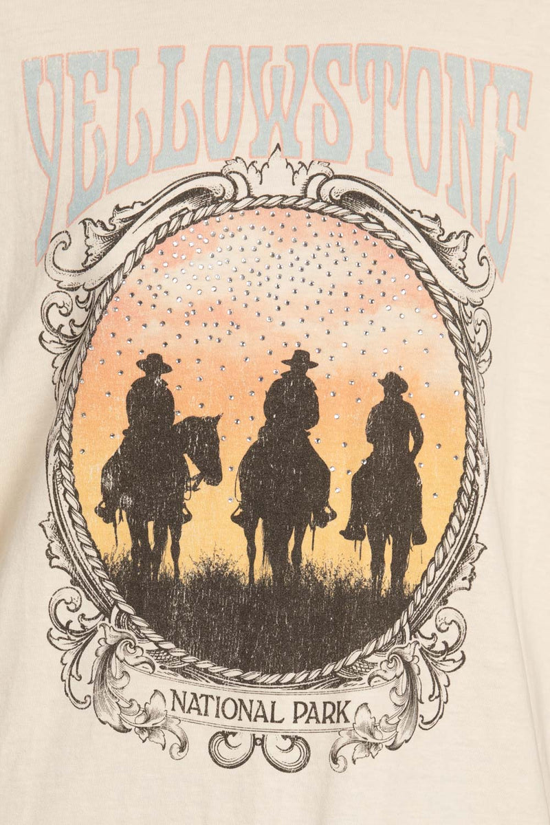 Yellowstone Sunset Western with rhinestone National Park Tee